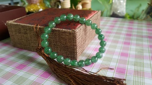 Vòng đeo tay thạch anh dâu tây xanh