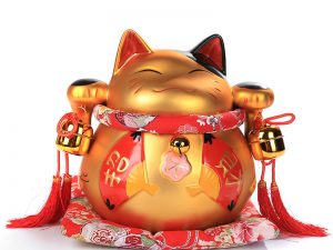 Mèo vàng may mắn Nhật Bản