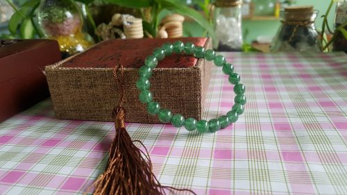Vòng đeo tay thạch anh dâu tây xanh