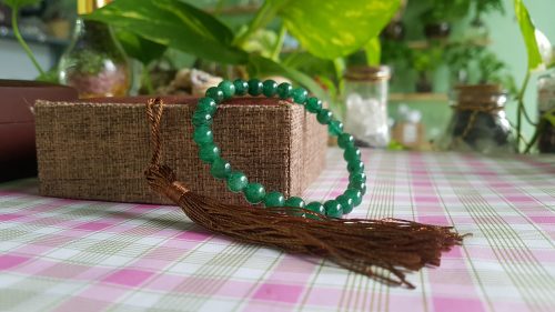Vòng đeo tay thạch anh dâu tây xanh