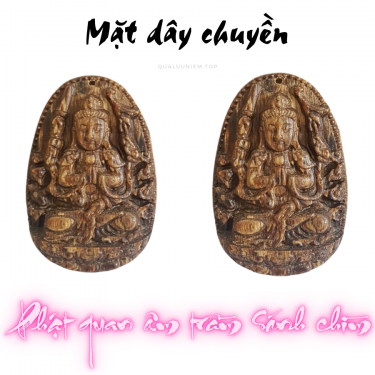 Mặt dây chuyền trầm sánh chìm phật bản mệnh tuổi tý - Quan âm thiên thủ thiên nhãn bồ tát