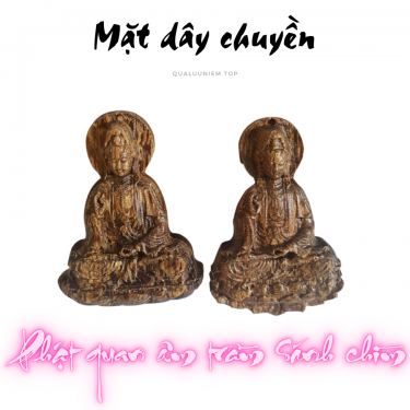 Mặt dây chuyên trầm hương sánh chìm Phật Quan Âm, mặt dây chuyền phật quan âm, mặt phật trầm sánh chìm