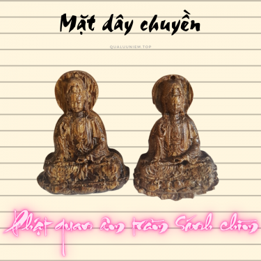 Mặt dây chuyên trầm hương sánh chìm Phật Quan Âm, mặt dây chuyền phật quan âm, mặt phật trầm sánh chìm