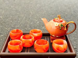 Bộ ấm trà mã não đỏ, ấm trà, bình trà
